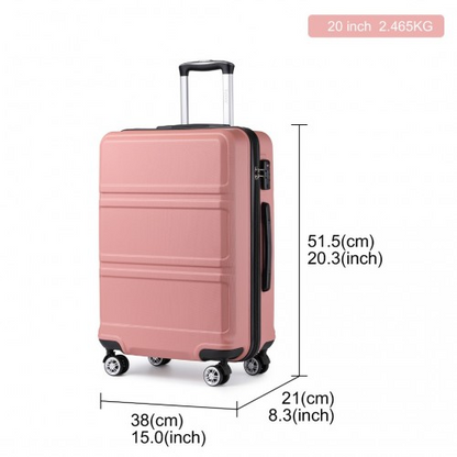 Kono ABS Sculpted Horizontal Design 20 Inch Cabin Luggage - Nude