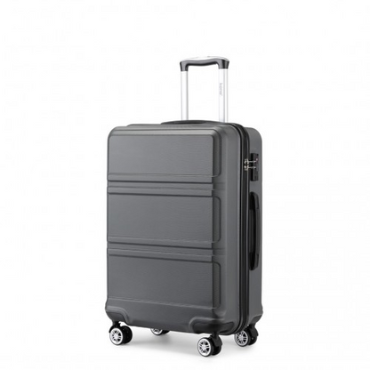 K1871-1L - Kono ABS Sculpted Horizontal Design 20 Inch Cabin Luggage - Grey