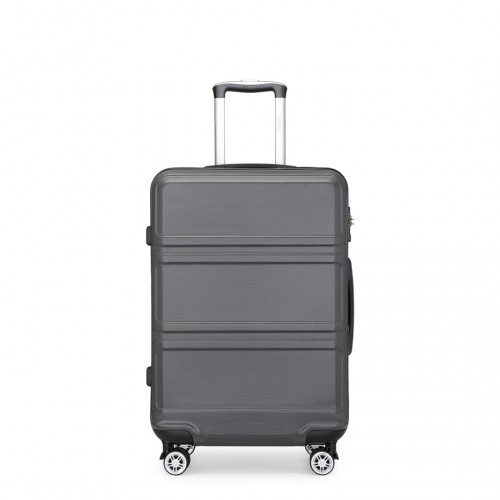 K1871-1L - Kono ABS Sculpted Horizontal Design 20 Inch Cabin Luggage - Grey