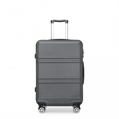 K1871-1L - Kono ABS Sculpted Horizontal Design 20 Inch Cabin Luggage - Grey