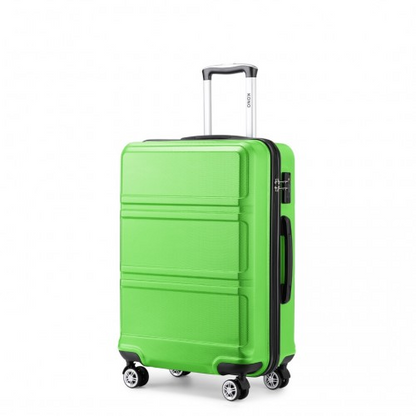 Kono ABS 24 Inch Sculpted Horizontal Design Suitcase - Green | Durable Material, Telescopic Handle, TSA Lock