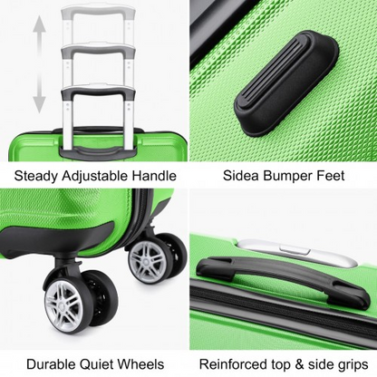 K1871-1L - Kono ABS 28 Inch Sculpted Horizontal Design Suitcase - Green