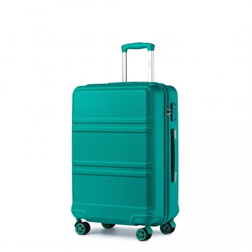 Kono ABS 20 Inch Sculpted Horizontal Design Cabin Luggage - Teal