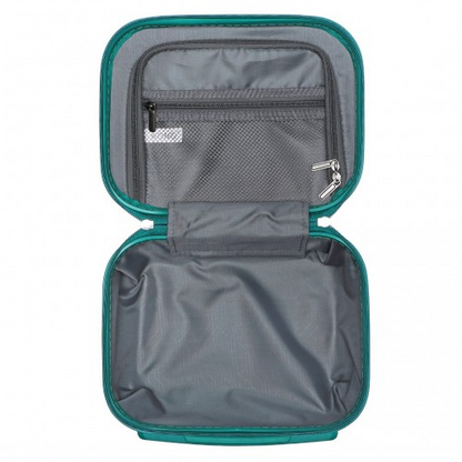 Kono ABS 4 Wheel Suitcase Set with Vanity Case - Teal