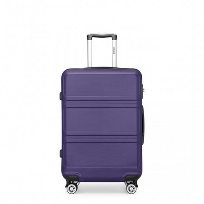 Kono ABS 24 Inch Sculpted Horizontal Design Suitcase - Durable & Stylish Purple Luggage with TSA Lock & 360° Swivel Wheels