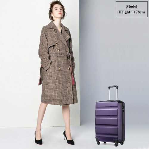 Kono 19 Inch Cabin Size Carry On Suitcase - Lightweight ABS Hardshell with TSA Lock - Purple Travel Companion