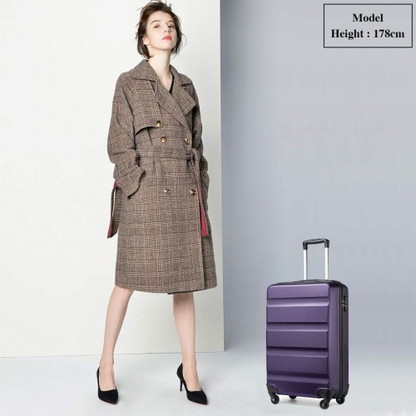Kono 19 Inch Cabin Size Carry On Suitcase - Lightweight ABS Hardshell with TSA Lock - Purple Travel Companion