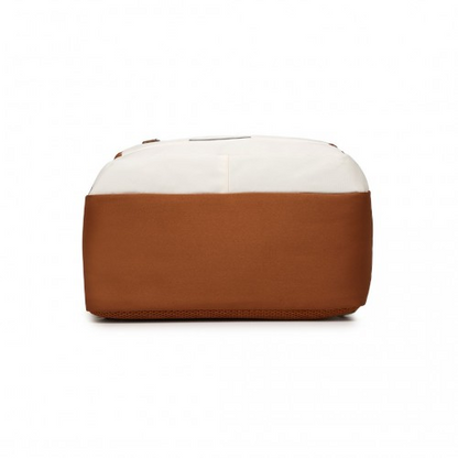 Kono Premium Carry-On Travel Backpack with Suitcase-Style Opening - High-Capacity Cabin Bag, Beige and Brown