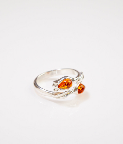 Amber Tulip Ring