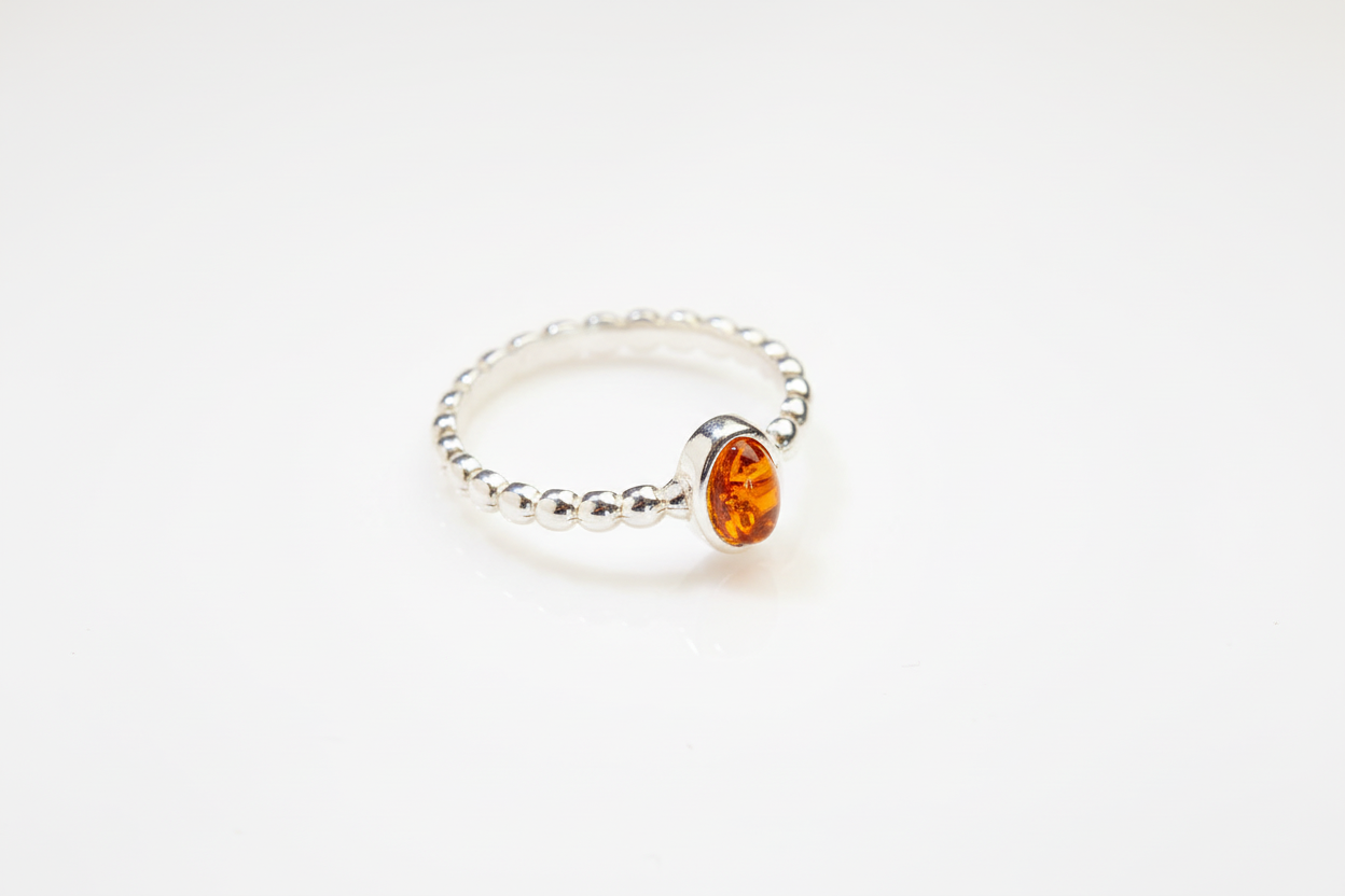Amber Bubble Stacking Ring