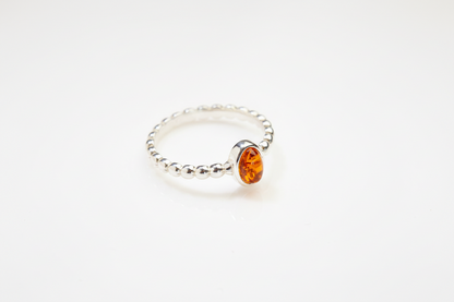 Amber Bubble Stacking Ring