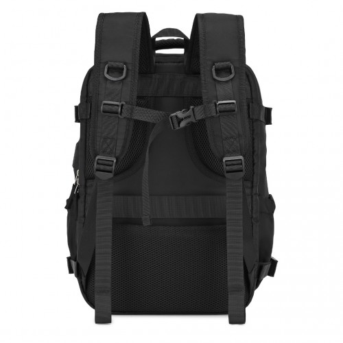 Kono Ultimate Traveler's Backpack with Detachable Waist Pack & Charging Ports - Black