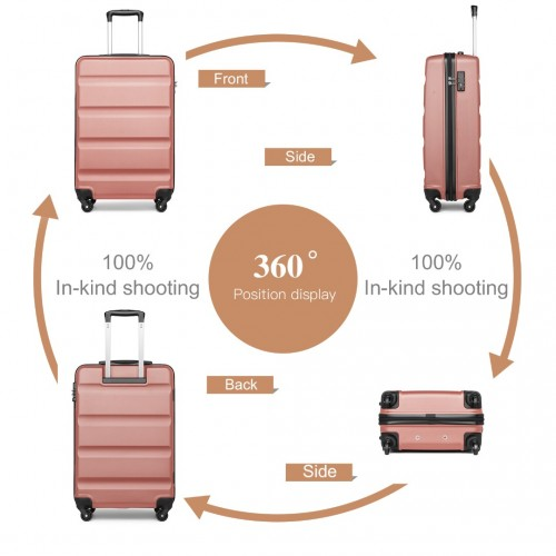 Kono 19 Inch Cabin Size Carry On Suitcase - Lightweight ABS Hardshell with Secure TSA Lock - Nude