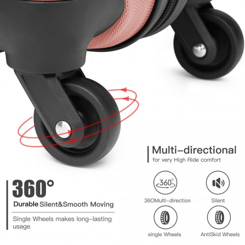 Kono 19 Inch Cabin Size Carry On Suitcase - Lightweight ABS Hardshell with Secure TSA Lock - Nude