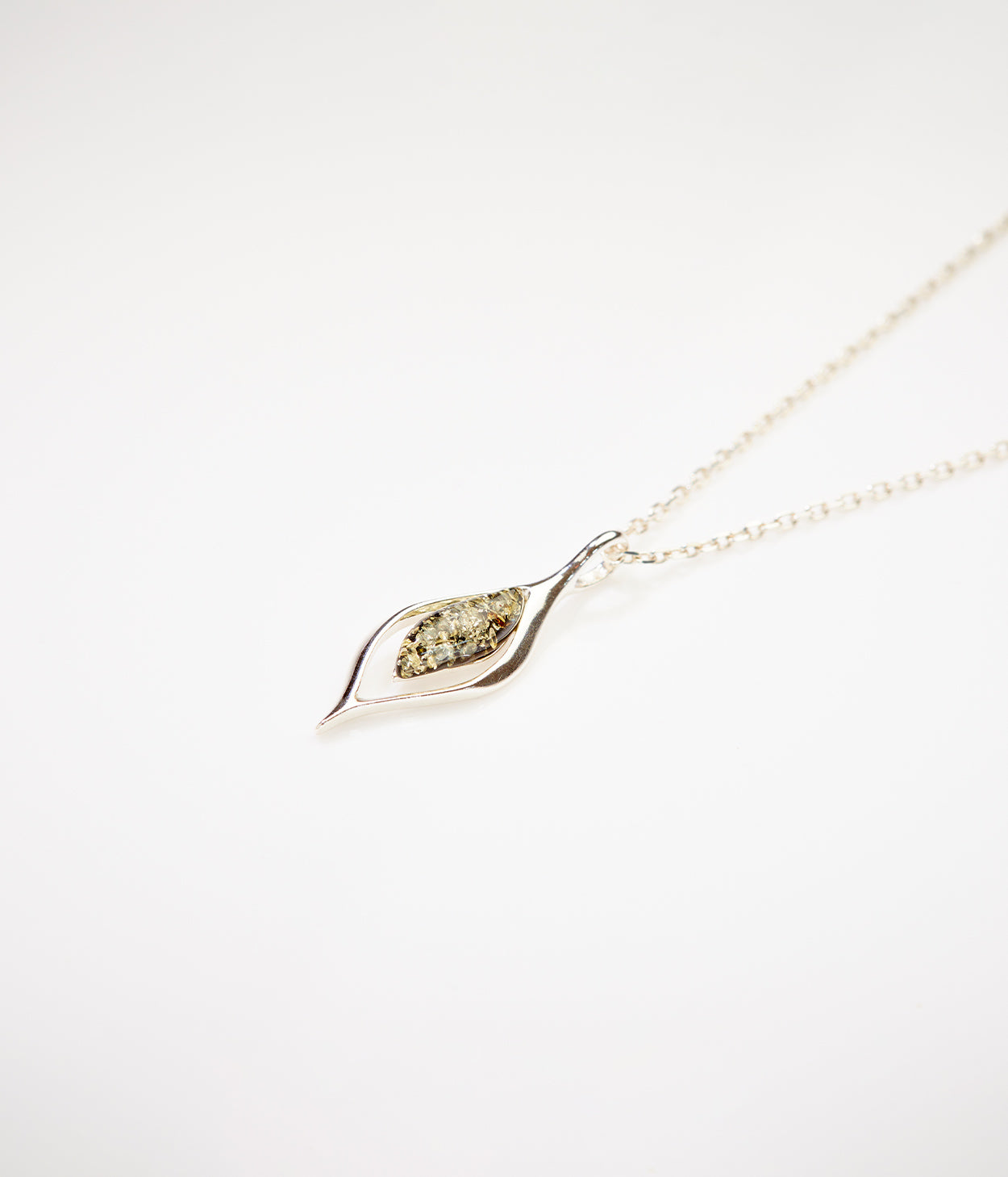 Green Amber Droplet Pendant