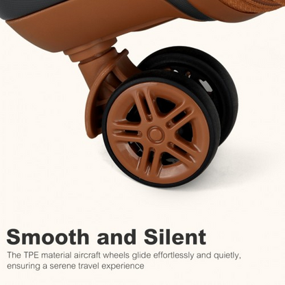 Kono 20" Stylish Lightweight Hard Shell Cabin Carry-On Suitcase with TSA Lock - Grey & Brown | Durable ABS+PC Material for Enhanced Security & Smooth Travel