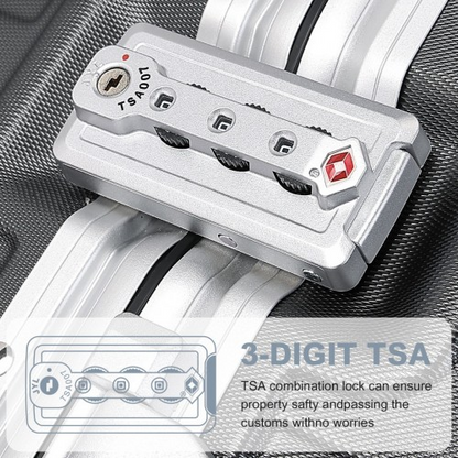 KSS2481 - Supercase Durable 20 Inch PC Hardshell Aluminum Frame Suitcase With TSA Lock - Black