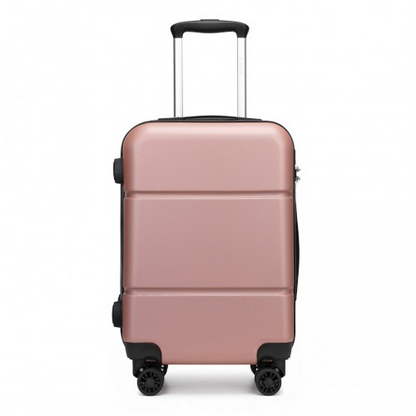 Kono 20 Inch Premium ABS Cabin Carry-On Suitcase with Secure Combination Lock - Sleek Nude and Black Design for Effortless Travel