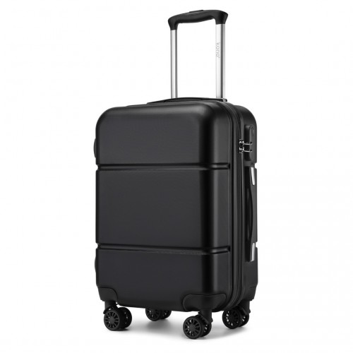Kono 20 Inch Premium ABS Cabin Carry-On Suitcase with Secure Combination Lock - Black