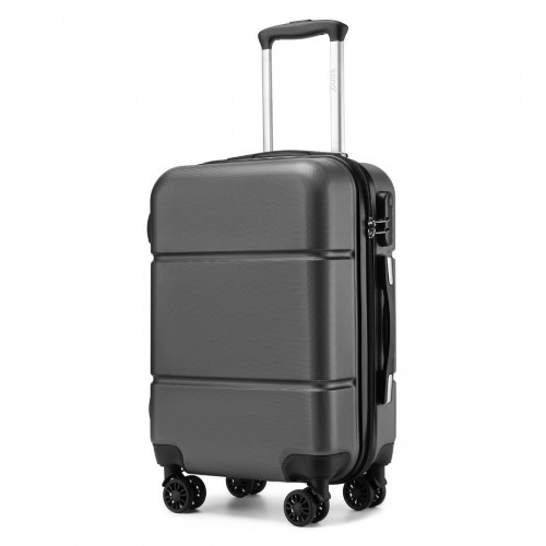 Kono 20 Inch Premium ABS Cabin Carry-On Suitcase with Secure Combination Lock - Grey and Black