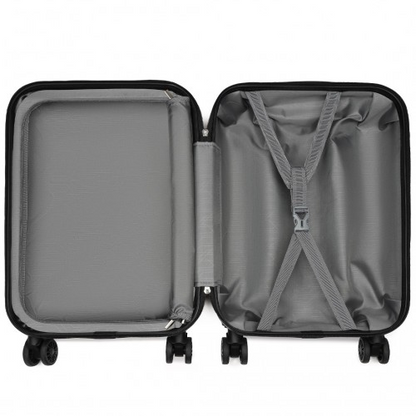 Kono 20 Inch Premium ABS Cabin Carry-On Suitcase with Secure Combination Lock - Grey and Black