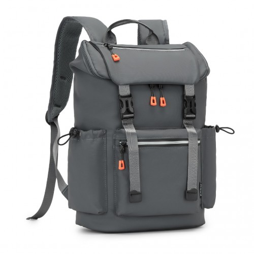 Kono Advanced Leisure Backpack with Reflective Safety Features, USB Charging, and Dedicated Laptop Sleeve - Grey