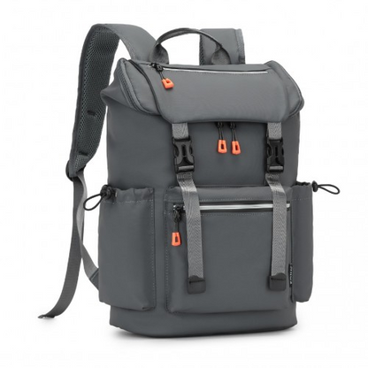 Kono Advanced Leisure Backpack with Reflective Safety Features, USB Charging, and Dedicated Laptop Sleeve - Grey