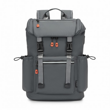 Kono Advanced Leisure Backpack with Reflective Safety Features, USB Charging, and Dedicated Laptop Sleeve - Grey