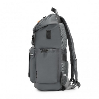 Kono Advanced Leisure Backpack with Reflective Safety Features, USB Charging, and Dedicated Laptop Sleeve - Grey