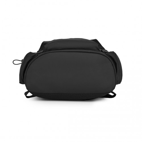 Kono Advanced Leisure Backpack with Reflective Safety Features, USB Charging, and Laptop Sleeve - Black