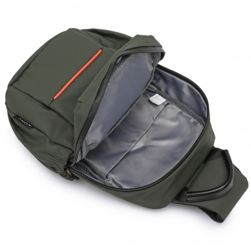 Kono Green Water-Resistant Ultra-Thin Lightweight Sling Chest Bag with Reflective Trim for Safe Night Travel