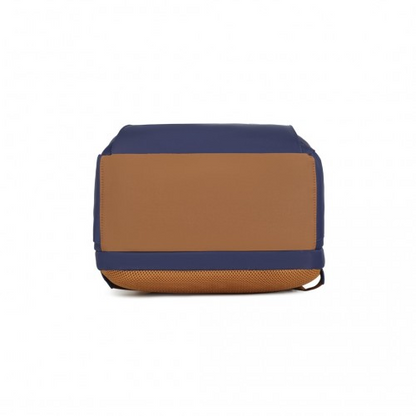 Kono Water-Resistant Laptop Backpack with USB Charging Business Rucksack - 2 Pc Set - Navy & Brown