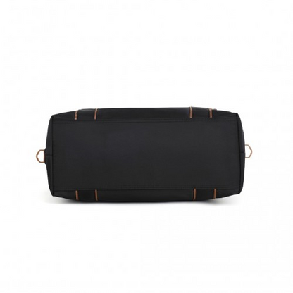 Kono Lightweight Waterproof Weekender Tote Bag - Foldable Cabin Flight Duffel, Ideal for Underseat Carry-On Travel - Black and Brown