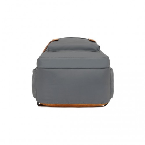 Kono PVC Coated Urban Water-Resistant Backpack with Reflective Safety Straps - Grey and Brown