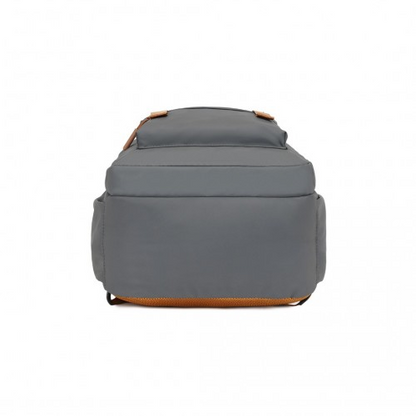 Kono PVC Coated Urban Water-Resistant Backpack with Reflective Safety Straps - Grey and Brown