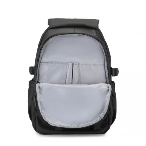 Kono Urban Water-Resistant Backpack with Reflective Safety Straps & Multi-Compartment Design - Black