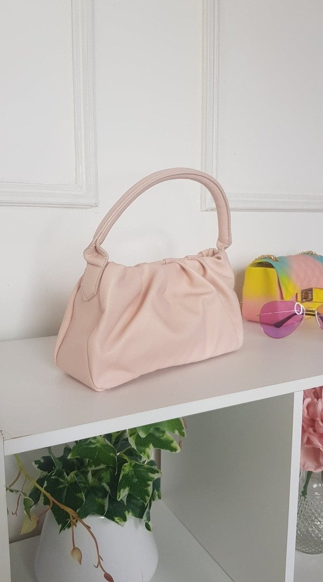 Stylish Pink Pouch Shoulder Handbag - Faux Leather | Perfect for Daily Use & Evening Outings