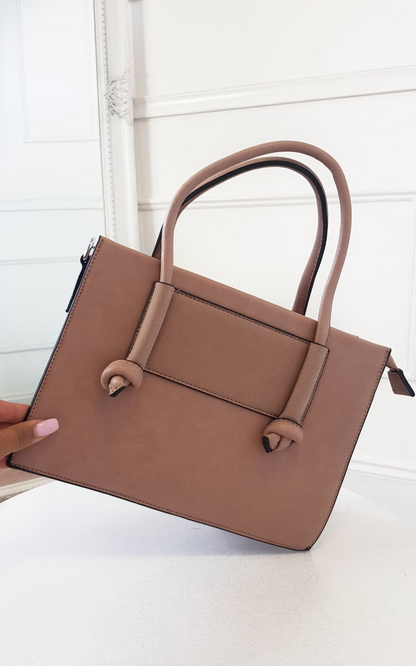 Elegant Faux Leather Handbag - Stylish & Versatile with Multiple Compartments
