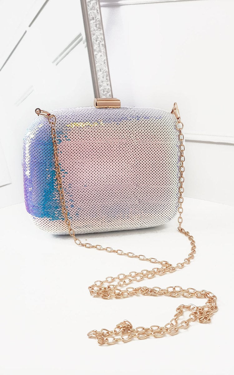 Glamorous Sequin Embellished Handbag with Detachable Chain & Tortoise Shell Straps - Perfect for Parties & Special Occasions