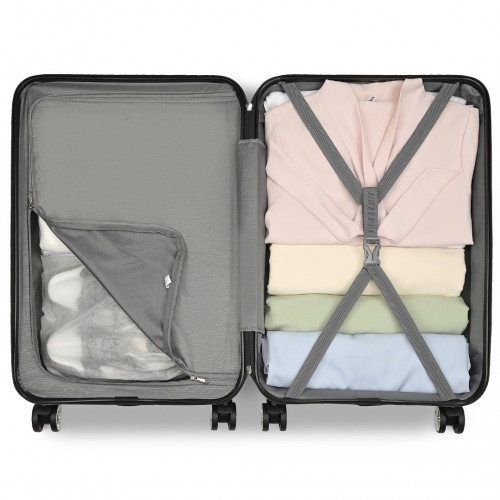 Kono ABS 24 Inch Sculpted Horizontal Design Suitcase - Mint Green | Durable, Stylish Luggage