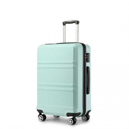 KONO ABS 20 Inch Sculpted Horizontal Design Cabin Luggage - Mint Green