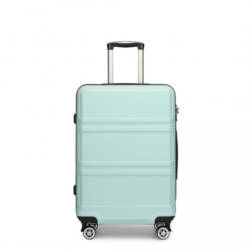 KONO ABS 20 Inch Sculpted Horizontal Design Cabin Luggage - Mint Green