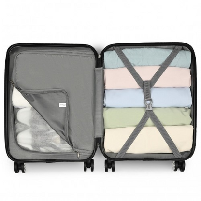 KONO ABS 20 Inch Sculpted Horizontal Design Cabin Luggage - Mint Green