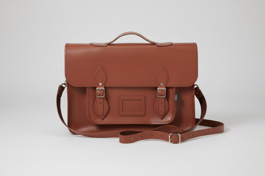 Premium Leather Satchel Backpack - Chestnut Brown | Handmade in England