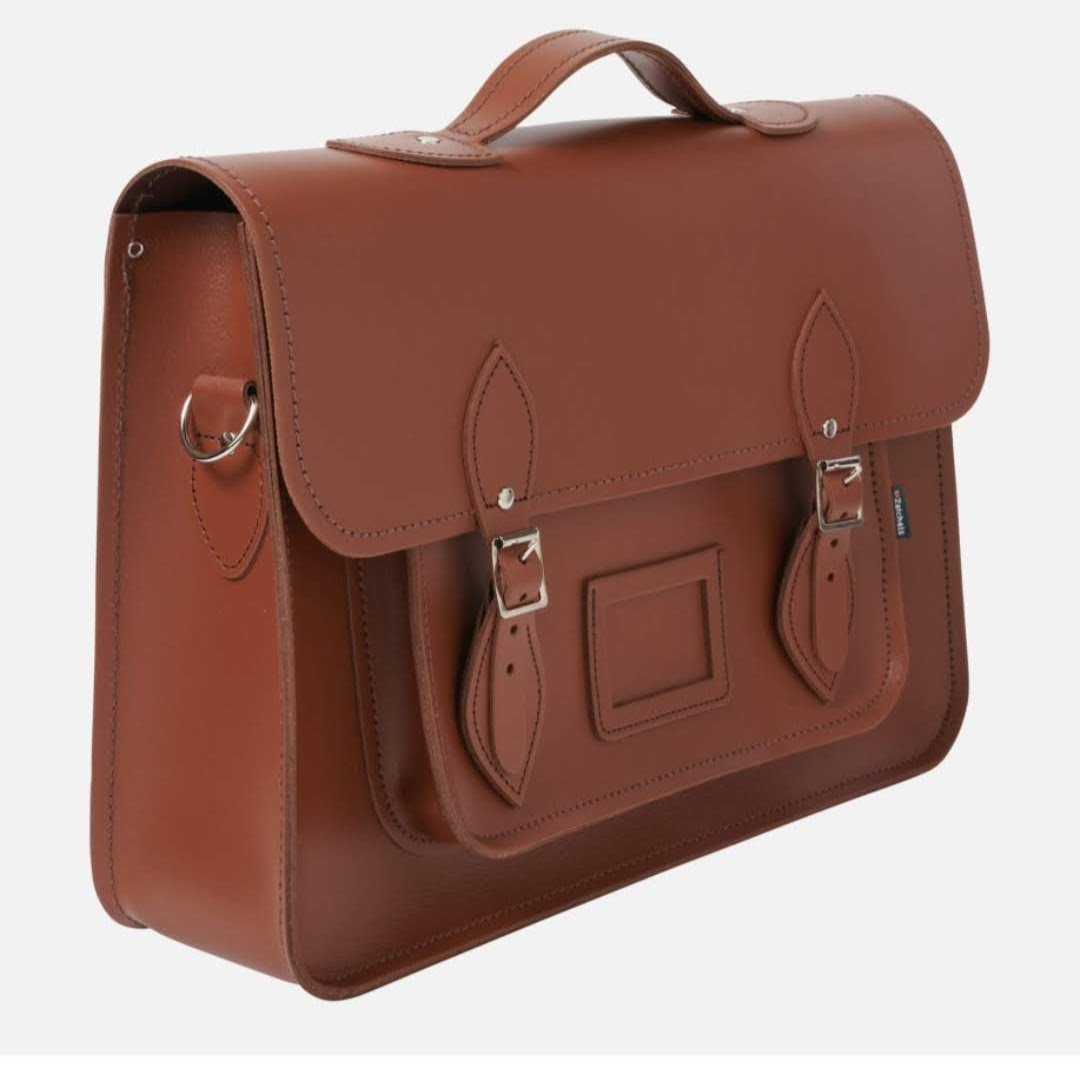 Premium Leather Satchel Backpack - Chestnut Brown | Handmade in England