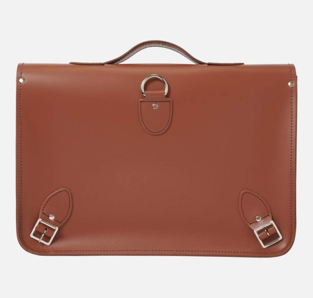 Premium Leather Satchel Backpack - Chestnut Brown | Handmade in England