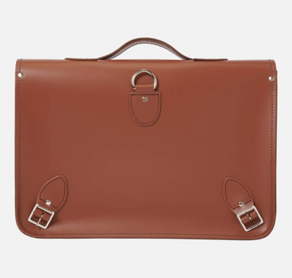 Premium Leather Satchel Backpack - Chestnut Brown | Handmade in England