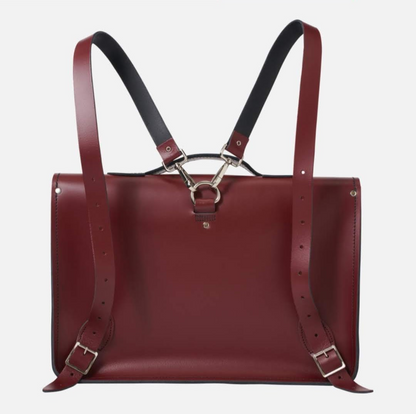 Leather Satchel Backpack - Marsala Red | Handmade in England