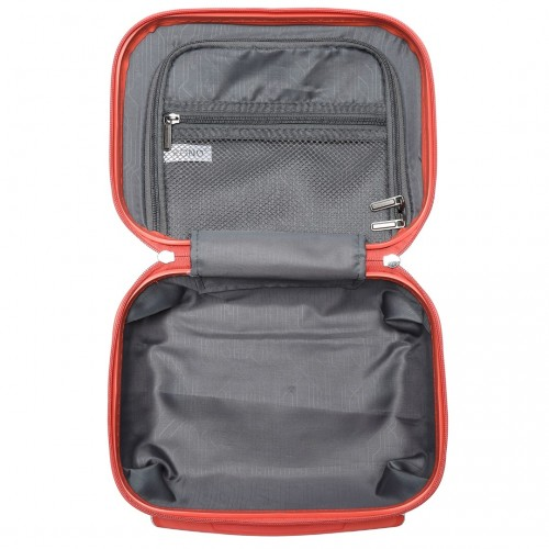 K1871-1L - Kono ABS Sculpted Horizontal Design 4 Pcs Suitcase Set With Vanity Case - Coral