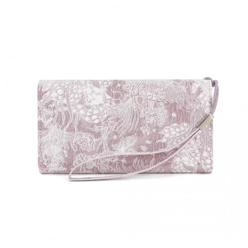 Miss Lulu Elegant Women's Long Purse with Detachable Wrist Strap and Multi-Card Organizer - Pink